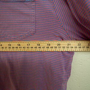 Johnnie-O West Coast Prep Polo Shirt Mens XL Red/Blue Striped Cotton Surfer Logo